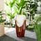 Glitzhome® 29.25" LED Sand Beige & Brown Ceramic Pot Outdoor Floor Fountain